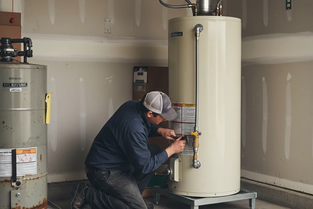 Water heater and shutoff valve replacement in Addis